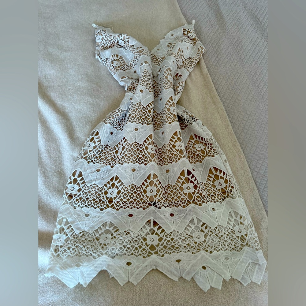 Lulus White Large MIDI lace dress